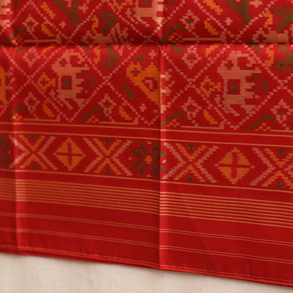 shop pure silk patola dupatta ~ Parrot & Elephant Motif