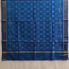 Rasika . रसिका ~ Patola Silk Dupatta ~ Peacock Feather Blue Color