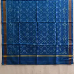 Rasika . रसिका ~ Patola Silk Dupatta ~ Peacock Feather Blue Color