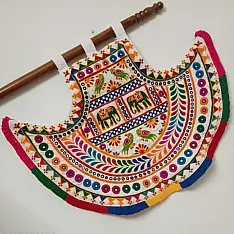Wall Hanging ⁂ Kutchi Embroidered Traditional Fan Wall Piece / Wall Hanging - Vinjano