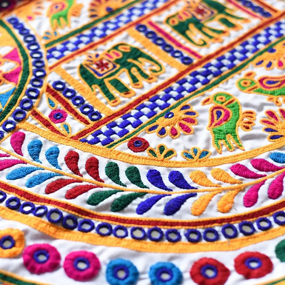 shop Kutchi Embroidered Traditional Fen Wall Hanging / Wall Piece -Vinjano