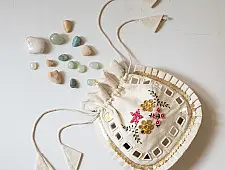 A pocket full of joy | Embroidered Potli Purse With Detachable Belt - Off White