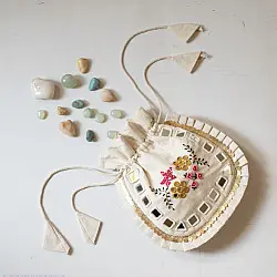 A pocket full of joy | Embroidered Potli Purse With Detachable Belt - Off White