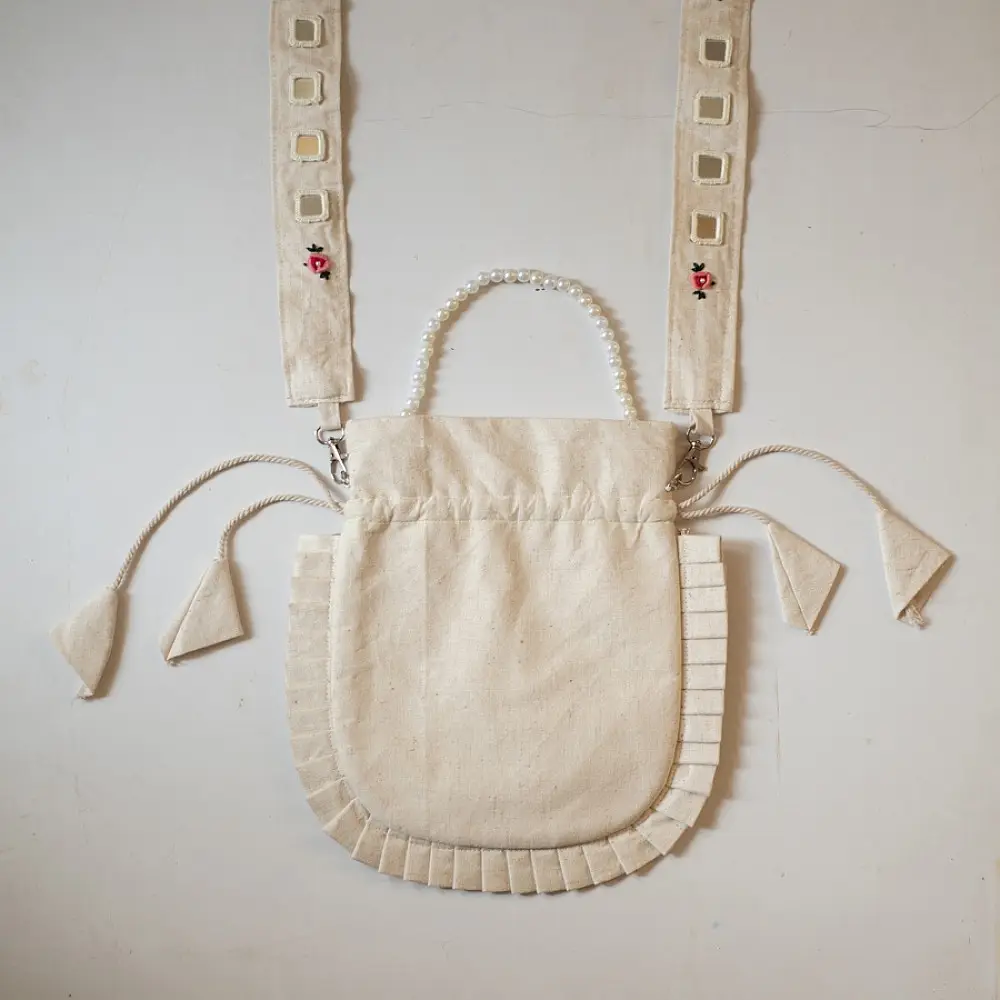shop Embroidered Potli Purse With Detachable Belt