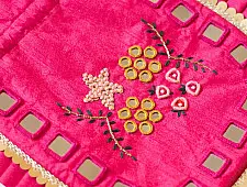 A pocket full of joy | Embroidered Potli Purse With Detachable Belt  - Rani Pink