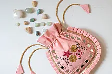 A pocket full of joy | Embroidered Potli Purse With Detachable Belt - Light Pinnk