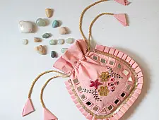 A pocket full of joy | Embroidered Potli Purse With Detachable Belt - Light Pinnk