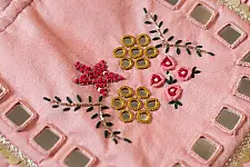 A pocket full of joy | Embroidered Potli Purse With Detachable Belt - Light Pinnk