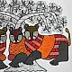 Hand Painted Gond Painting - Wild Cats