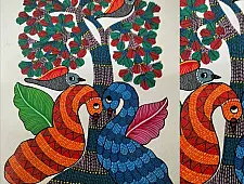 Nandan . नंदन ✦ Handcrafted ~ Gond Painting ( 12" x 16" ) - Tribal Tale