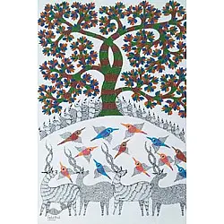 Nandan . नंदन ❁ Canvas Gond Painting (2x3 Feet) ❁ 2