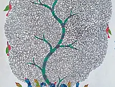 Nandan . नंदन ❁ Canvas Gond Painting (3x4 Feet) ❁ 6