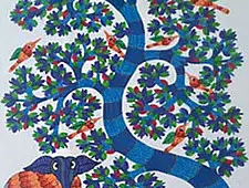 Nandan . नंदन ❁ Canvas Gond Painting (2x3 Feet) ❁ 12