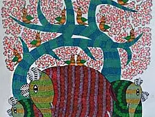 Nandan . नंदन ❁ Canvas Gond Painting (2x3 Feet) ❁ 13