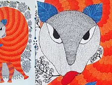 Nandan . नंदन ❁ Canvas Gond Painting (2x3 Feet) ❁ 1