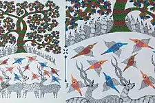 Nandan . नंदन ❁ Canvas Gond Painting (2x3 Feet) ❁ 2
