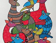 Nandan . नंदन ✦ Handcrafted ~ Gond Painting ( 12" x 16" ) - Deer