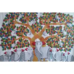 Nandan . नंदन ❁ Gond Painting (23" x 15") ❁ 19