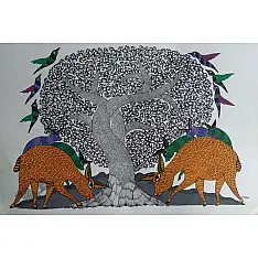 Nandan . नंदन ❁ Gond Painting (23" x 15") ❁ 25