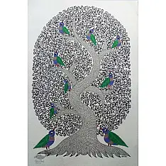 Nandan . नंदन ❁ Gond Painting (23" x 15") ❁ 26