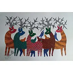Nandan . नंदन ❁ Gond Painting (23" x 15") ❁ 27