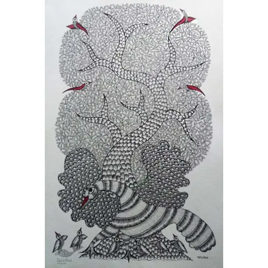 Shop online hand painted on Paper gond painting