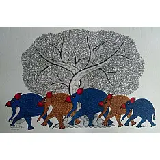 Nandan . नंदन ❁ Gond Painting (23" x 15") ❁ 31