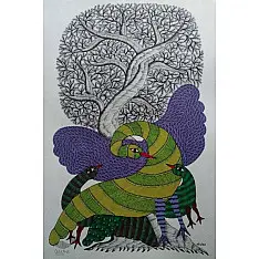 Nandan . नंदन ❁ Gond Painting (23" x 15") ❁ 32