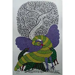 Nandan . नंदन ❁ Gond Painting (23" x 15") ❁ 32