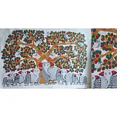 Nandan . नंदन ❁ Gond Painting (23" x 15") ❁ 19