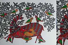 Nandan . नंदन ❁ Gond Painting (23" x 15") ❁ 22