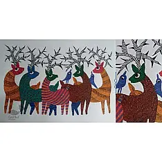 Nandan . नंदन ❁ Gond Painting (23" x 15") ❁ 27