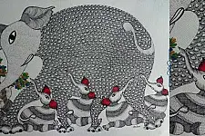 Nandan . नंदन ❁ Gond Painting (23" x 15") ❁ 28