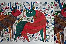 Nandan . नंदन ❁ Gond Painting (23" x 15") ❁ 30