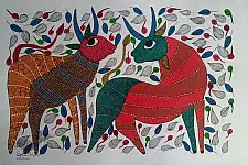Nandan . नंदन ❁ Gond Painting (23" x 15") ❁ 30