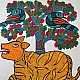 Hand Painted Gond Painting - Tiger