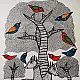 Hand Painted Gond Painting - Black & White Deer