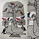 Hand Painted Gond Painting - Black & White Deer