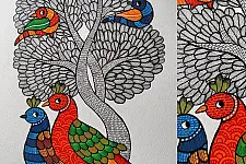 Nandan . नंदन ✦ Handcrafted ~ Gond Painting ( 12" x 16" ) - Myna