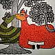 Hand Painted Gond Painting - Tree of Togetherness