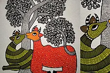 Nandan . नंदन ✦ Handcrafted ~ Gond Painting ( 12" x 16" ) - Tree of Togetherness