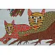 hand painted canvas gond painting - tiger & tree
