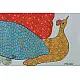 peahen hand painted gond painting