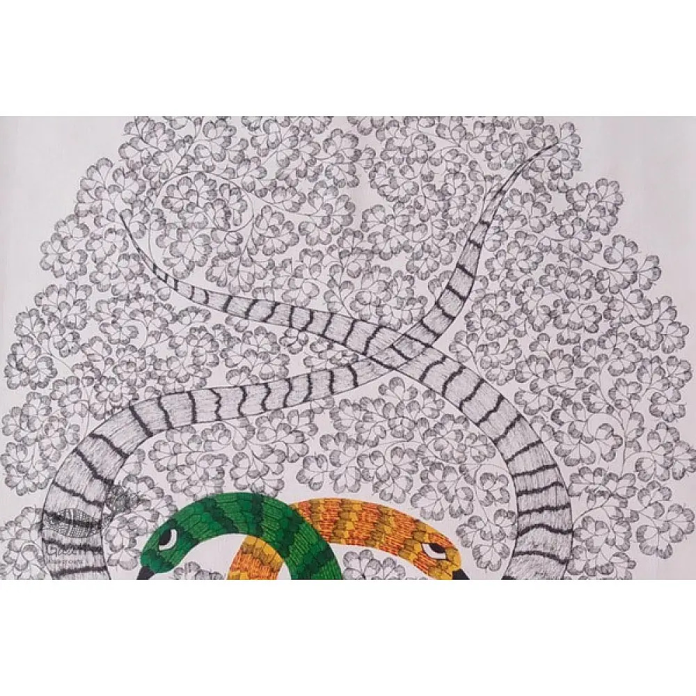 peacock hand painted gond painting