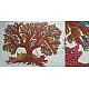 hand painted canvas gond painting - tiger & tree