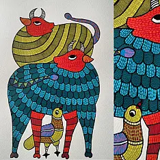 Nandan . नंदन ✦ Handcrafted Gond Painting 