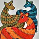Hand Painted Gond Painting - Deer Family