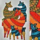 Hand Painted Gond Painting - Deer Family