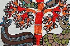 Nandan . नंदन ✦ Handcrafted ~ Gond Painting ( 12" x 16" ) - Beauty of Nature