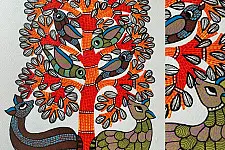 Nandan . नंदन ✦ Handcrafted ~ Gond Painting ( 12" x 16" ) - Beauty of Nature